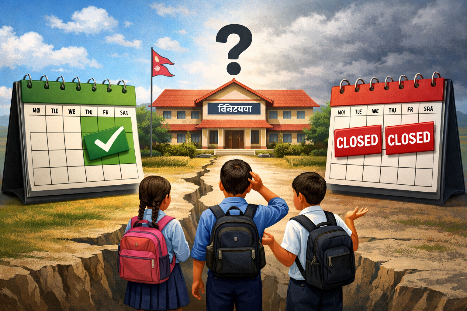 दुई दिने बिदा र शैक्षिक कार्यक्रम हेरफेरले शिक्षा क्षेत्र अन्योलमाः कतिपय स्थानीय तहमा पुरानै शैक्षिक क्यालेण्डर लागू गर्ने तयारी